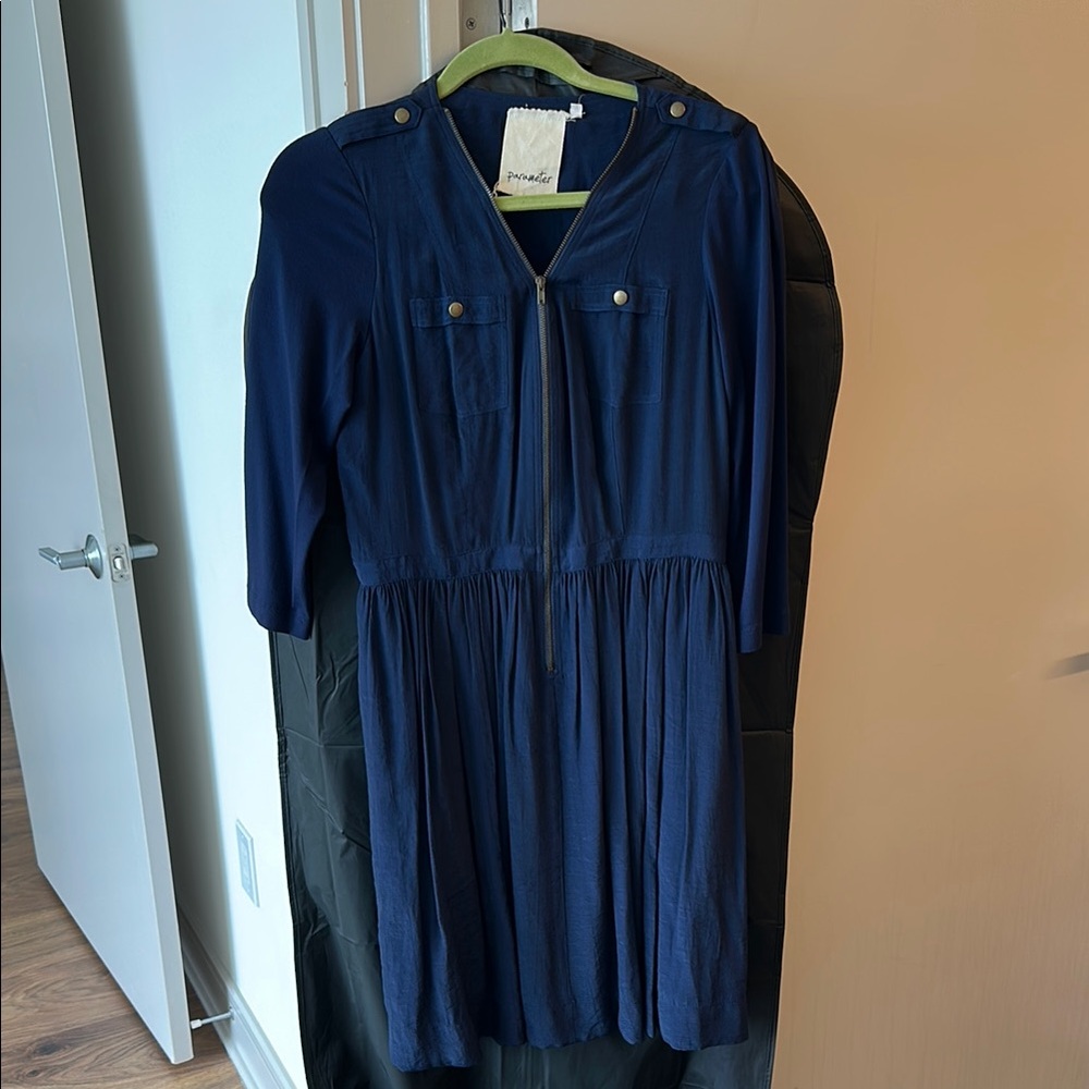 Navy Blue Midi Dress